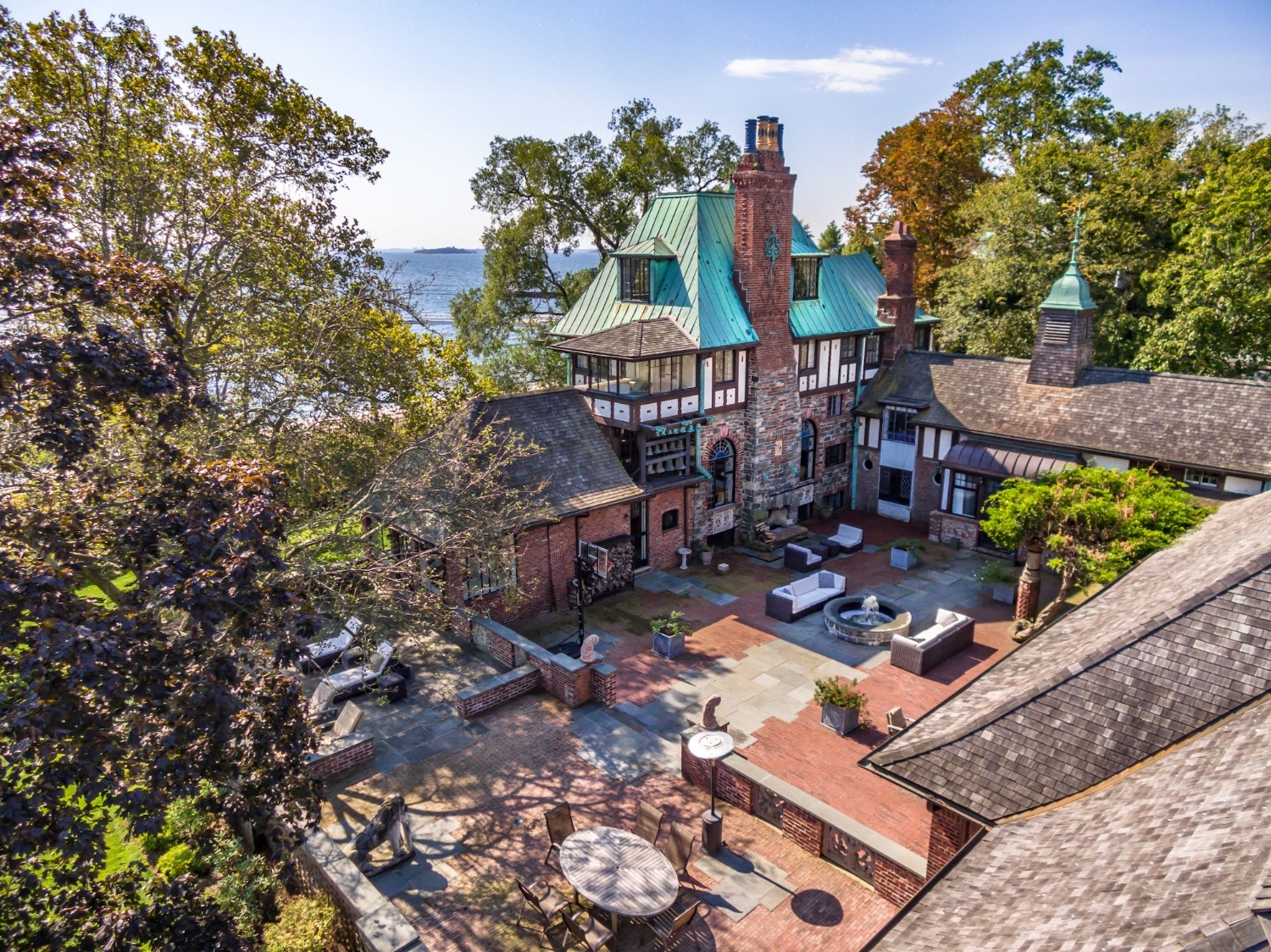 $5.85M Tudor ‘castle’ in Westchester has a fireplace from the Vanderbilts and church bells from France